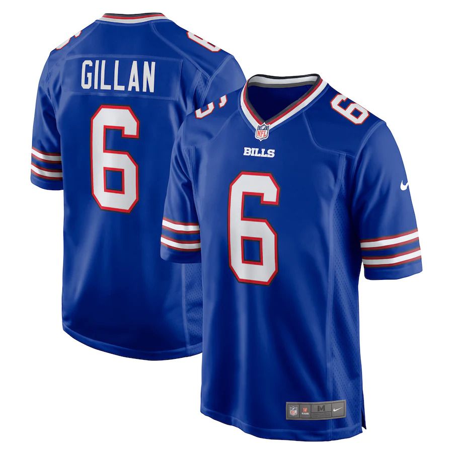 Men Buffalo Bills 6 Jamie Gillan Nike Royal Game NFL Jersey